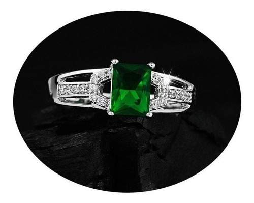 Imagen 1 de 10 de Anillo Compromiso Oro 18k Esmeralda Regalo Mujer Mama Pareja