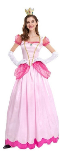 1 Vestido Fiesta Princesa Peach Halloween Vestido De Cosplay