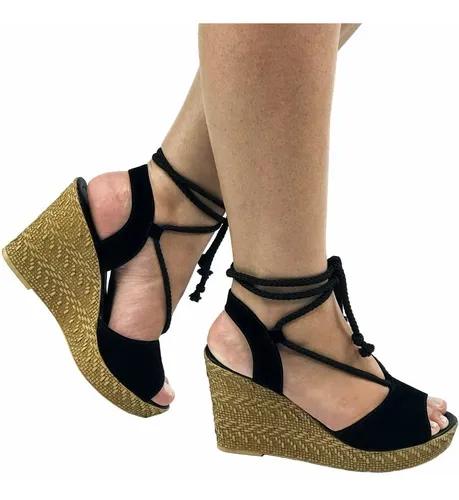 2 Pares Promo o Sandalia Feminina Anabela Sapato Salto Alto