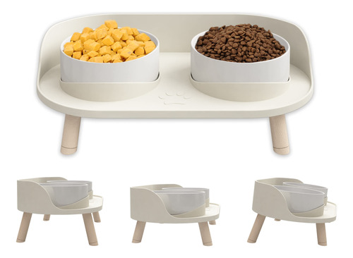 Cuencos De Comida Para Gatos, Cuencos Elevados De Ceramica P