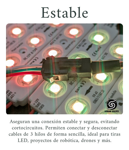 Conectores Jst Sm 3 Pin Macho/hembra 22 Awg Para Led 5 Pares