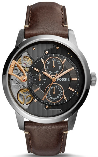 Reloj Fossil Me1163 Mov Twist Automatic Piel Café Caballero
