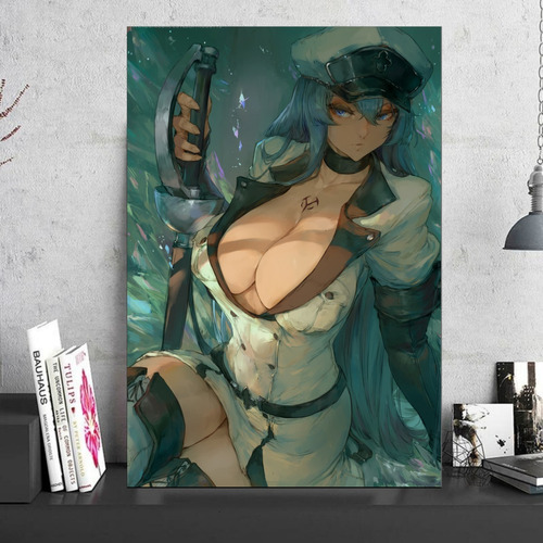 Cuadro Decorativo Esdeath Pintura Sexy Anime Arte 40x60cm