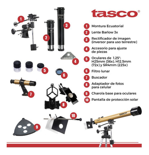 Telescopio Astronómico Tasco Luminova 900x60 C Mirilla 6x24