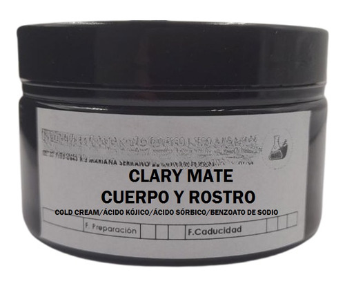 Crema Aclaradora Para Rostro Clary Mate 100g