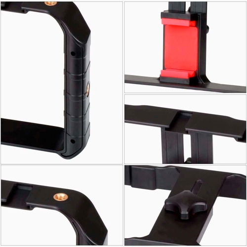 Estabilizador Celular Con 3 Soportes Para Foco Led Y Mics.