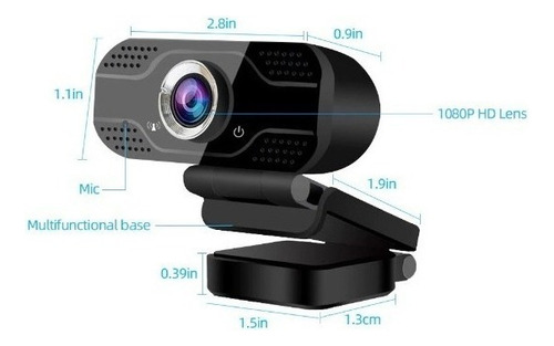 Kit Webcam 1080p Full Hd Câmera Microfone Computador Brinde Cor Preto