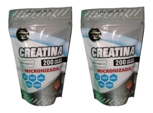 Lafarmen Creatina Micronizada Premium Creapure Polvo 200g X2