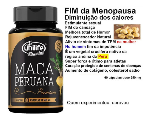 Imagem 2 de 4 de Maca Peruana 60 Capsulas Premium Unilife