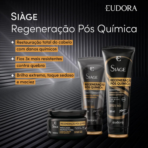 Eudora Siàge Regeneração Pós Química Shampoo Condicionador