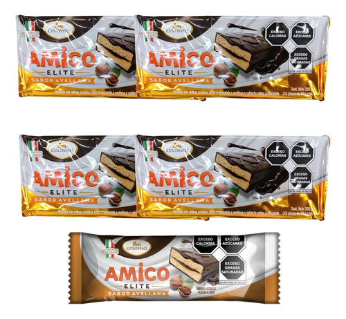Chocolate Con Pastelito 90pz 39g C/u Amico Elite Avellana