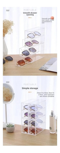 .s Caja De Almacenamiento Apilable Para Gafas Acrílicas