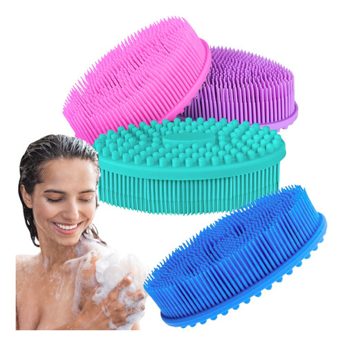 1pz Cepillo Corporal De Silicon Portátil Texturas Suave Full