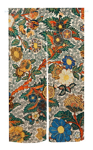 Cortina Japonesa Floral Noren Para Puerta Tapiz Bohemio Baño