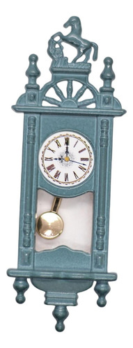 1:12 Casa De Muñecas Reloj De Pared Estilo Vintage Azul