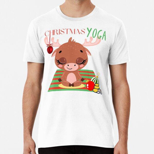 Remera Postura De Yoga Del Reno Navideño Para Los Amantes De