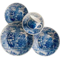Comprar Set Vajilla Oxford Cena Inglesa 30 Piezas Cerámica Color Azul
