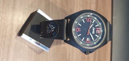 Relógio Jeep Quartz Preto Pulseira De Silicone Preto