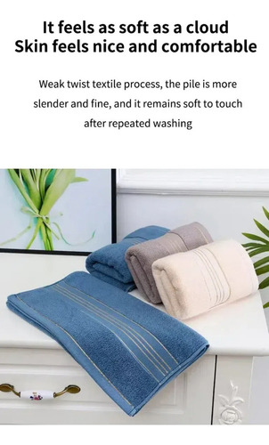 Toallas Absorbentes 2 Pzs 100% Algodón Suaves Para Cara Baño