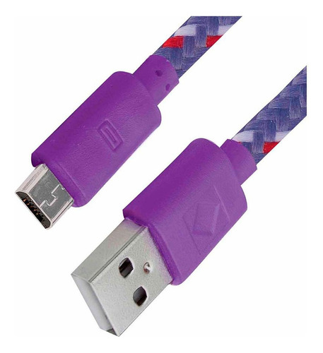 Cable Us -micro Usb (v8) Green Leaf Clip Organizador 18-1413 Color Violeta