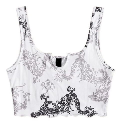 Top Khaleesi Ribete Lechuga Estampado Dragón Remaldita