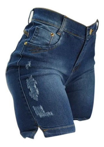 Bermuda Jeans Shorts Feminina Desfiado 