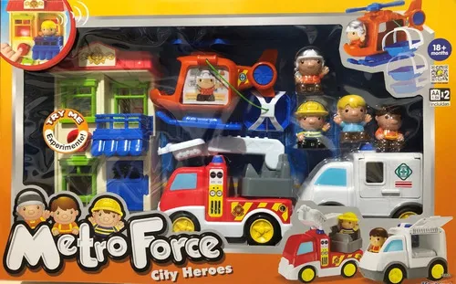 Casa City Her Ambulance Helicóptero y camión de bomberos