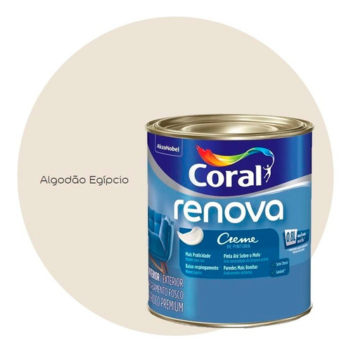 Tinta Coral Renova Fosca Paredes 800ml Algodão Egípcio