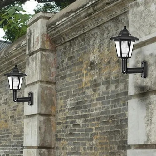 Imagen 7 de 9 de Pack X2 Farol Solar Retro Exterior Luz Led Jardin Antiguo