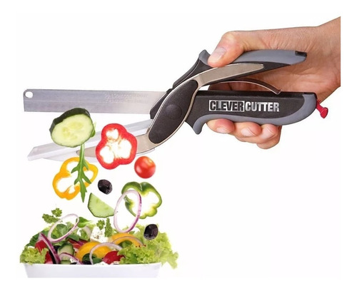 Tijeras Clever Cutter 2 En 1 Cuchillo Y Tabla De Cortar..