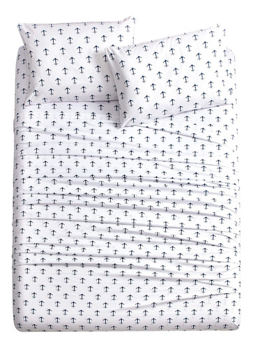 Juego De Sábanas Náuticas 3 Piezas Microfibra Individual Xl