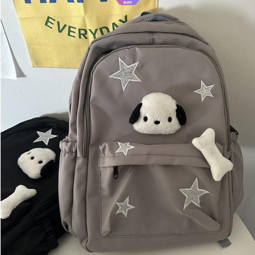 Mochila Para Portátil Anime Sanrio Pochacco Para Mujer, Kawa Color Negro