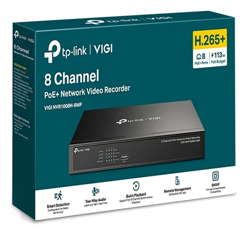 Nvr Tp Link 8 Canales Vigi + Poe