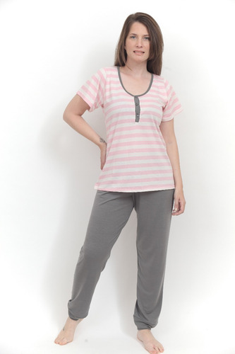 Pijama De Mujer Manga Corta - Pantalón Largo Art 672 Local