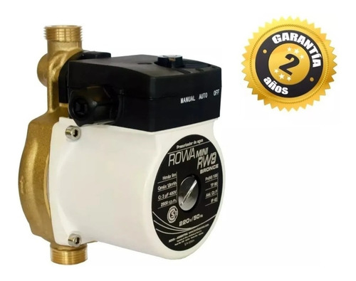 Bomba Presurizadora Rowa Mini 9 Bronce Mayor Presion Caudal