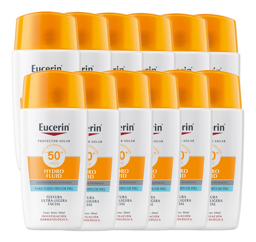 Combo X 12 Protector Solar Eucerin Fps 50 Hydro Fluid 50 Ml