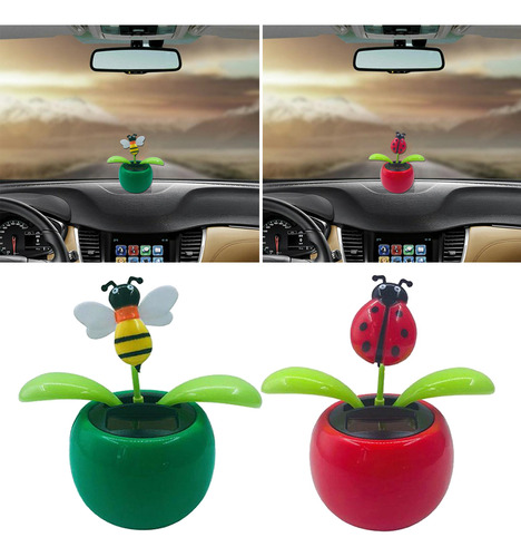 2pcs Flor De Baile Solar Bobble Head Juguete Escritorio Para