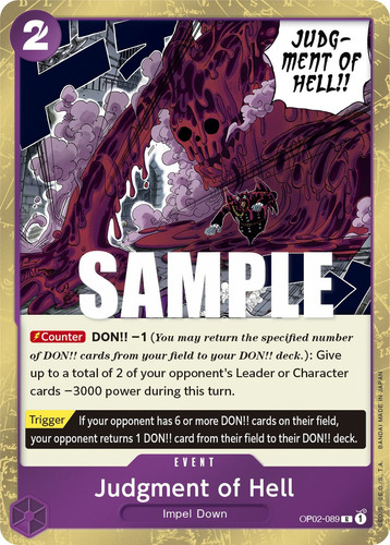 Judgment Of Hell Carta One Piece Tcg Original+10 Cartas