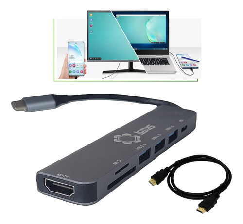 Adaptador Tipo C X Hdmi Hub Usb  Compatível Samsung Modo Dex