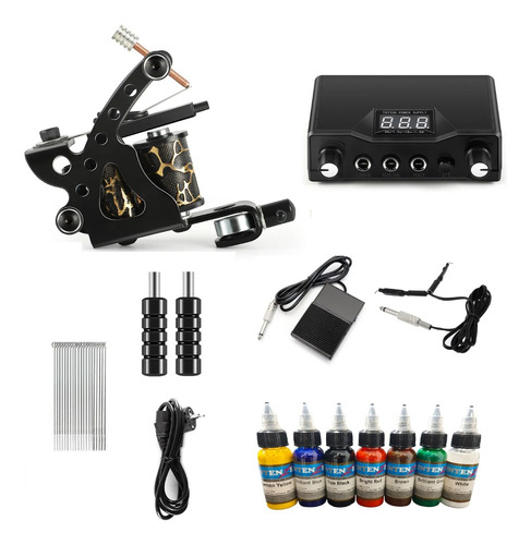 Kit Maquina De Tatuaje Maquina Tattoo Con Accesorios 