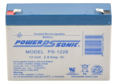 Bateria Recargable De Respaldo 12 Volts 2.8 Ah Terminal F1