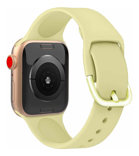 Pulseira Moderna Compatível Com Apple Watch 7 45mm Series 7 Cor Amarelo - Tamanho S/m [p
