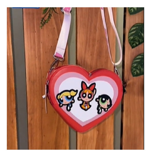 Bolso Crossbody Chicas Superpoderosas Corazon Bolsa Cruzada Rojo Lisa Níquel Multicolor