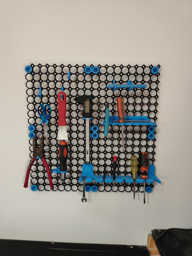 Tablero Organizador Herramientas Multiboard Encastrable Mod Negro Y Celeste
