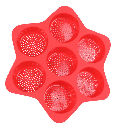 Molde Para Hornear Pan De Hamburguesa Rojo, Bollo, 7 Cavidad