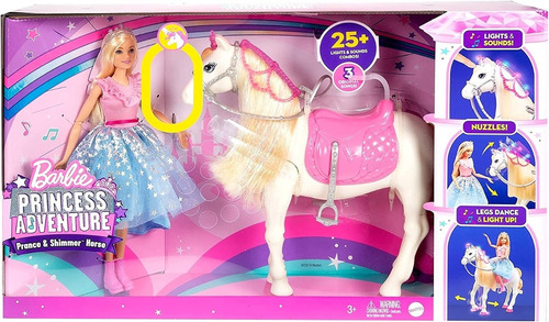 Barbie Princess Adventure + Caballo Interactivo Luces Sonido