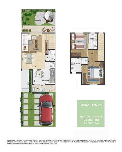 Casa Em Vilagio Veneza, Cotia/sp De 0m² 2 Quartos À Venda Por R$ 383.000,00 - Ca491762