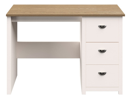 Mesa Lavish Home 80-DESK-WD-DR com acabamento em branco e madeira