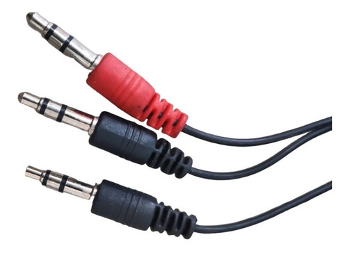 Cable Auxiliar 1 A 2 Con Microfono Diadema 3.5mm Trs