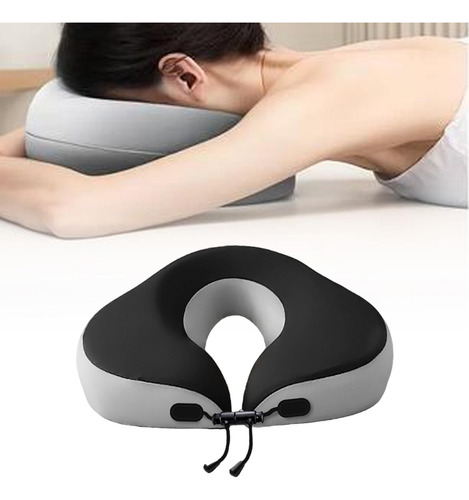 Travesseiro De Massagem Confortável Para Voos Cinza Claro